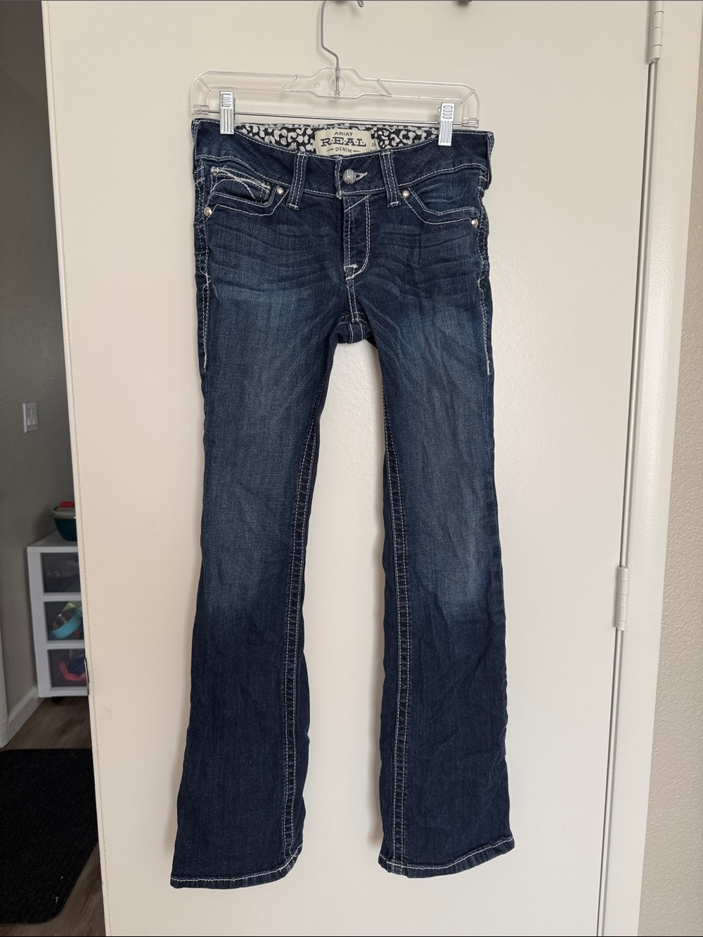 Ariat Dark Blue Flare Jeans with Contrast Stitching
